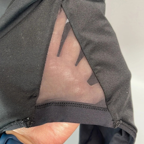 GARAGE Mesh Side Panel One Piece Bathing Suit Black Low Back *As Is* M - Picture 4 of 8